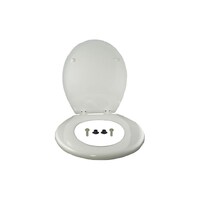 LARGE SIZE WHITE WOODEN TOILET SEAT AND LID