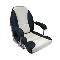 Seat Mojo Deluxe Flip-Up Dark Blue/White Boat Seat