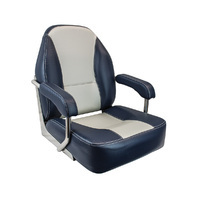 MOJO Deluxe Helm Carbon Blue/Grey Stitch Boat Seat