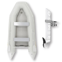 3.3m ISLAND INFLATABLE BOAT + 3HP REMIGO ELECTRIC OUTBOARD " UNBEATABLE PACKAGE DEAL " 11ft Island Air-Deck Boat &  Electric Outboard