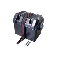 MARINE BATTERY BOXES WITH TIE-DOWN STRAPS